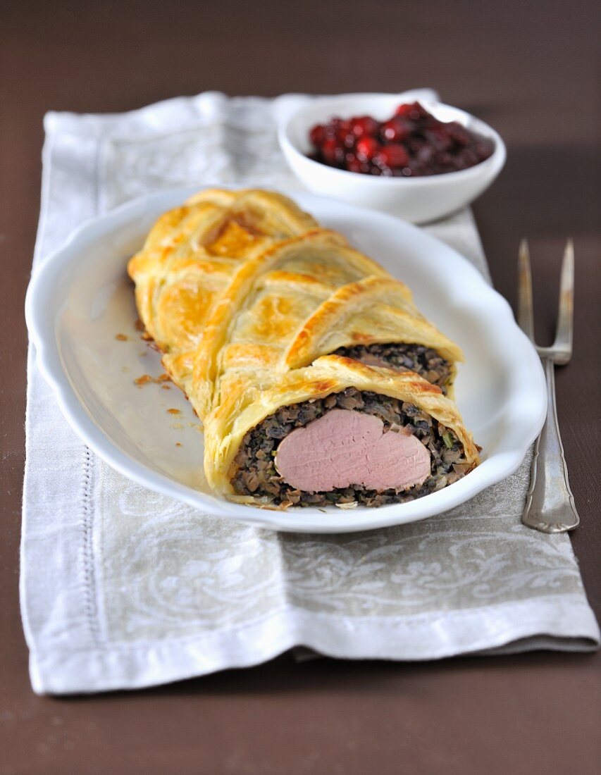 Beef Wellington (fillet of beef wrapped in puff pastry)