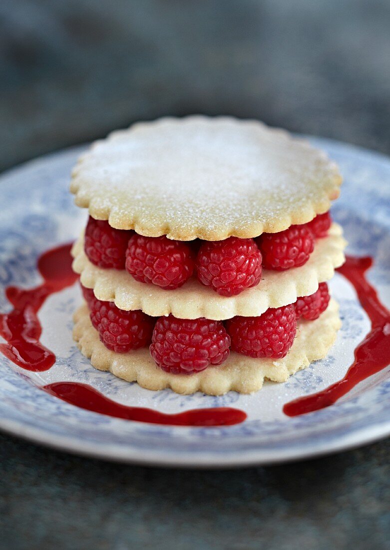 A raspberry mille feuille