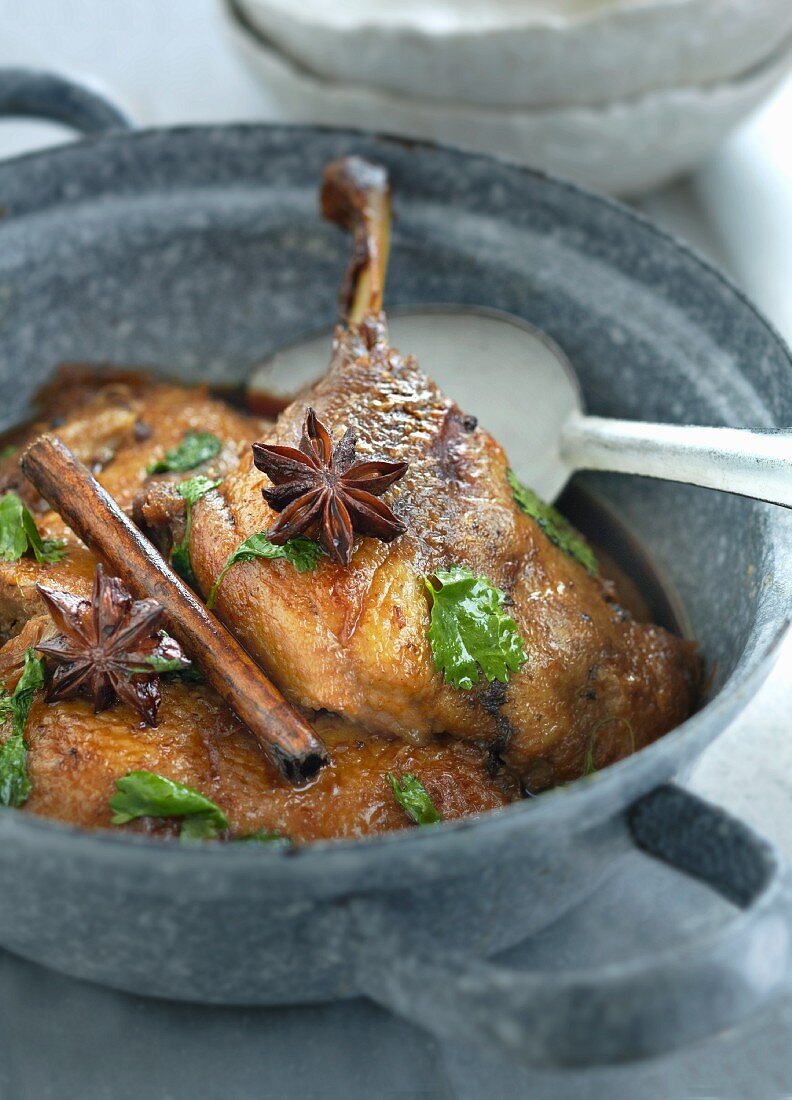 Braised duck with star anise and cinnamon (China)