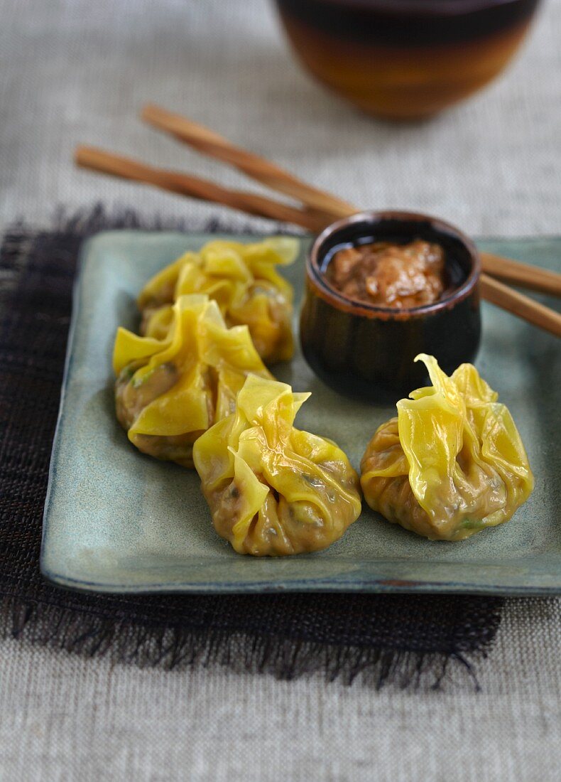 Stuffed dumplings with sauce (China)