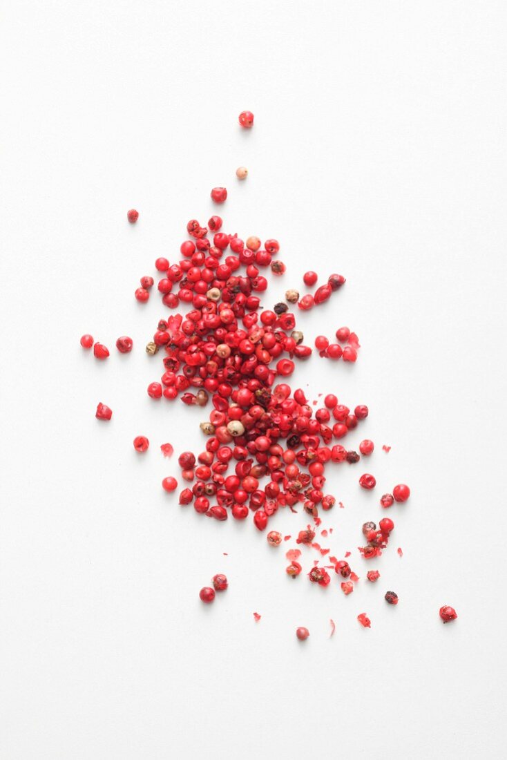 Pink peppercorns seen from above