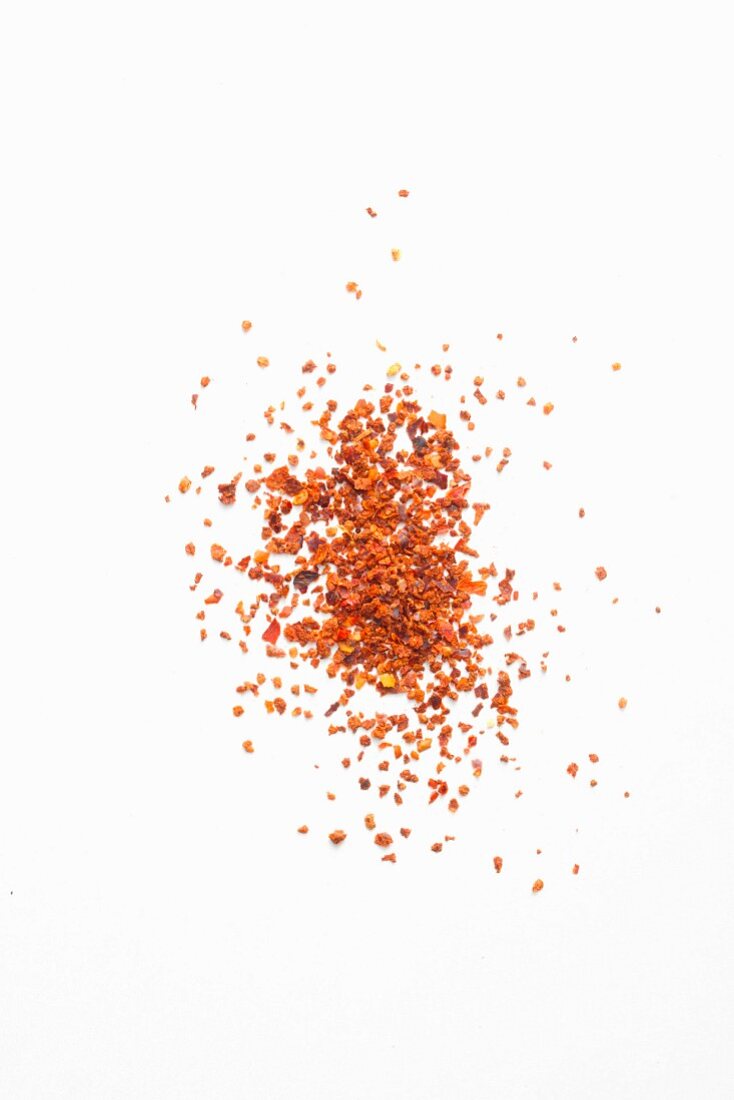 Chilli flakes seen from above