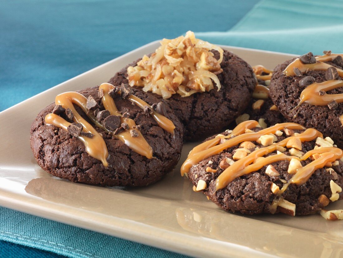 Chocolate biscuits with salted caramel