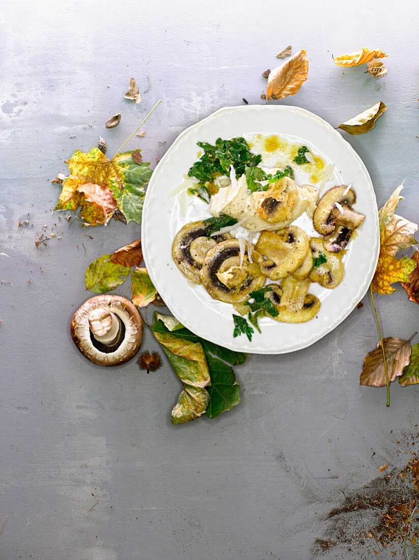 Champignons in Parmesancroustade