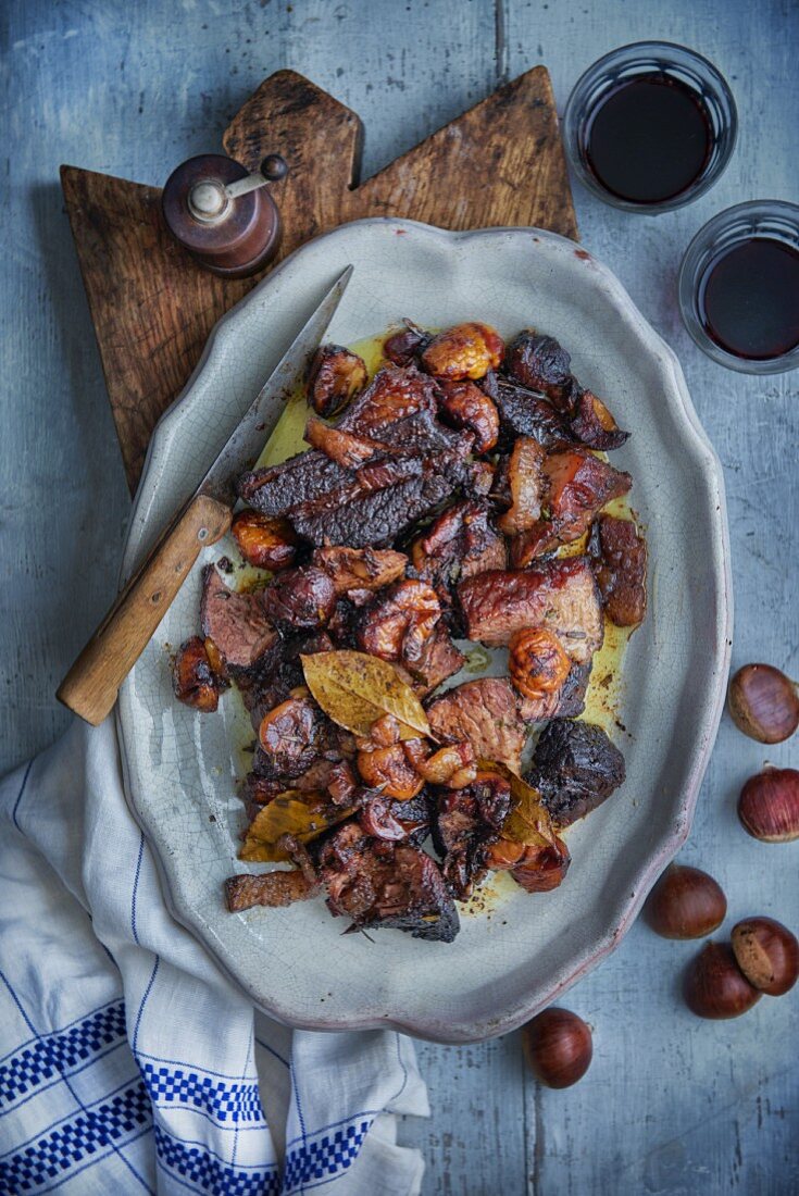 Rindfleisch mit Maroni aus dem Ofen