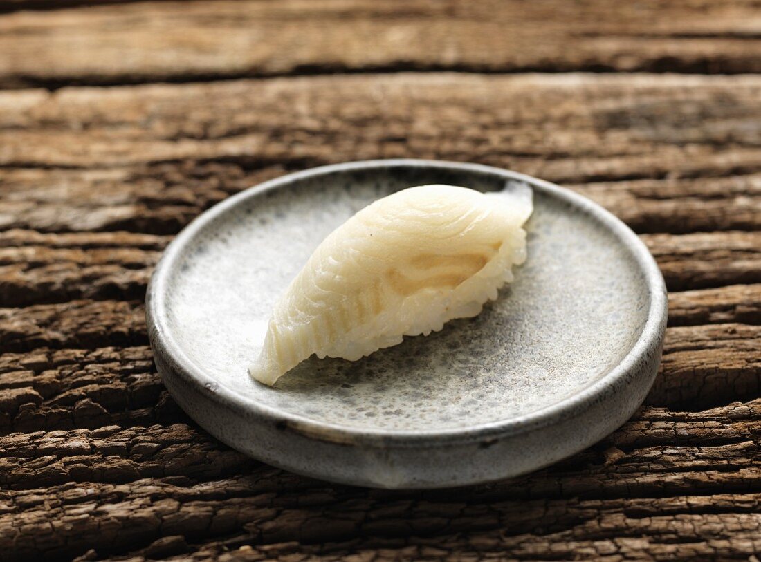 Nigiri sushi with halibut