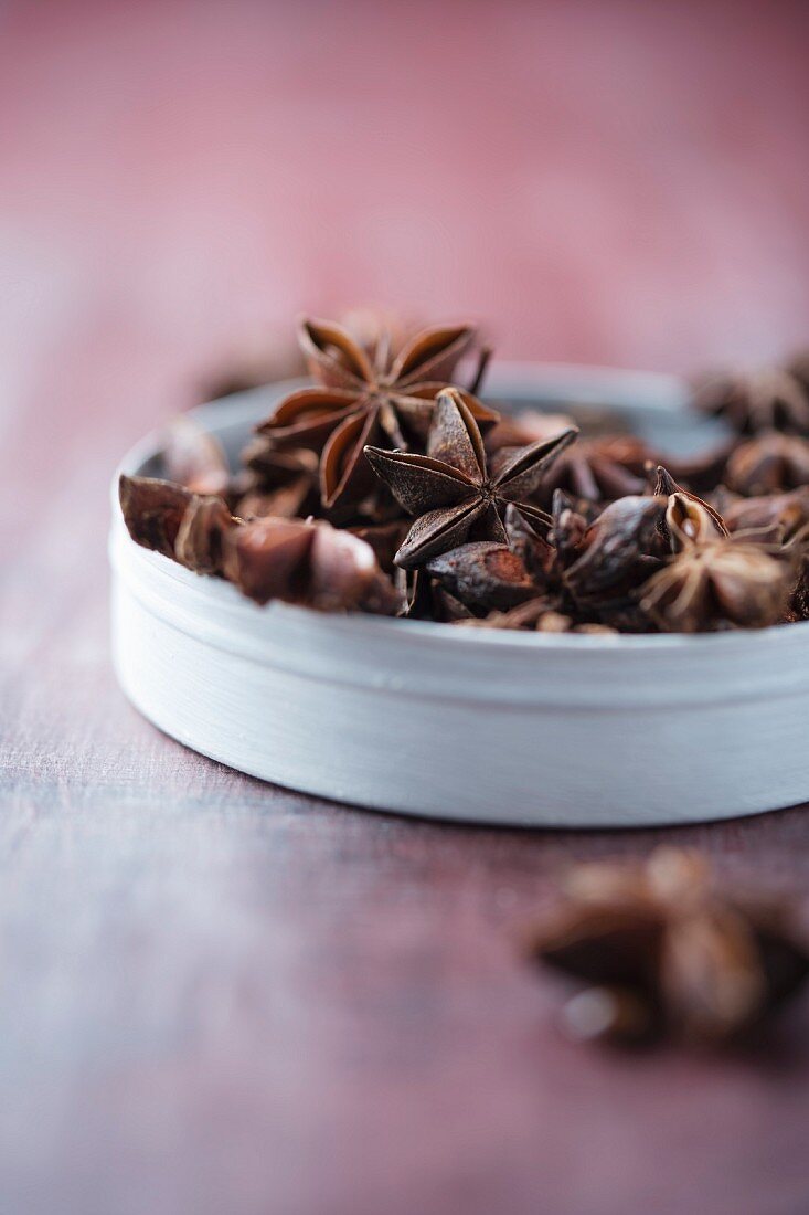 Star anise in a bowl