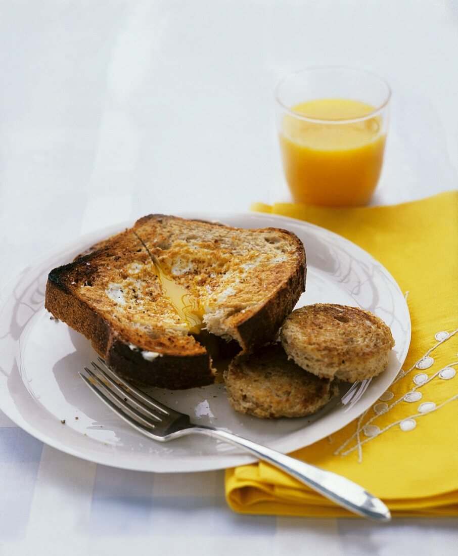 French toast with orange juice