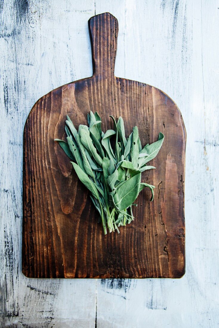 Sage on a wooden board