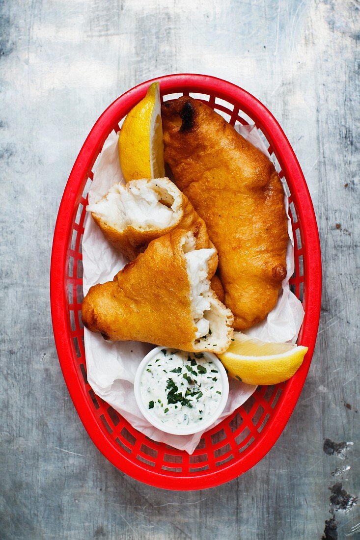 Fried fish with remoulade