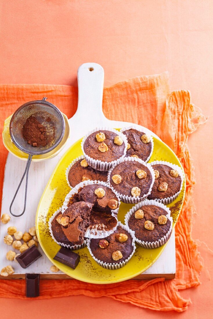Chocolate Hazelnut Flourless Muffins
