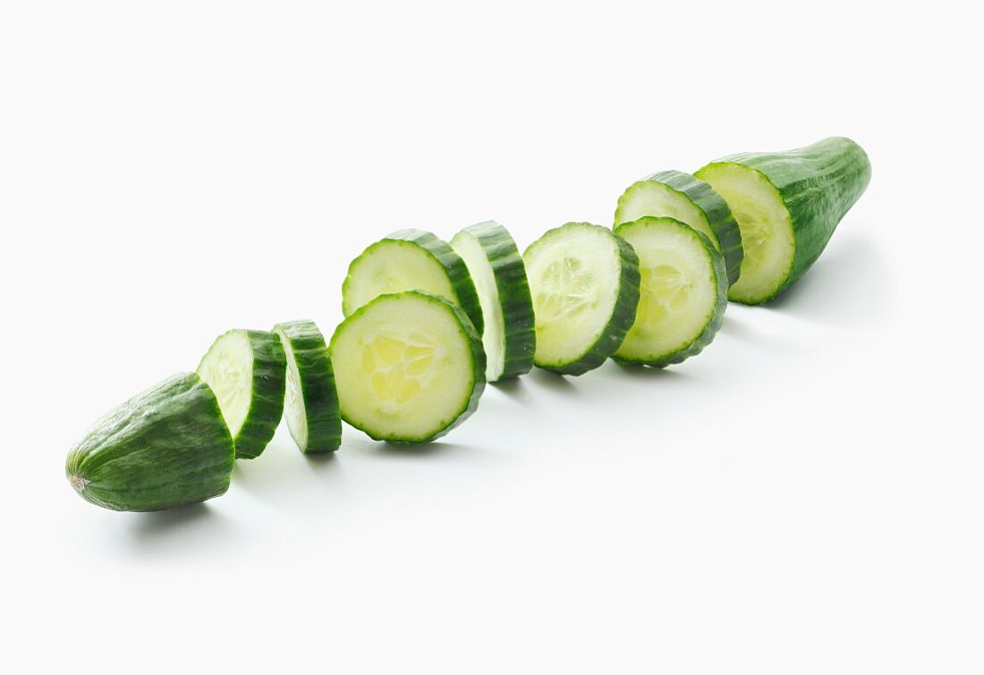 A sliced cucumber