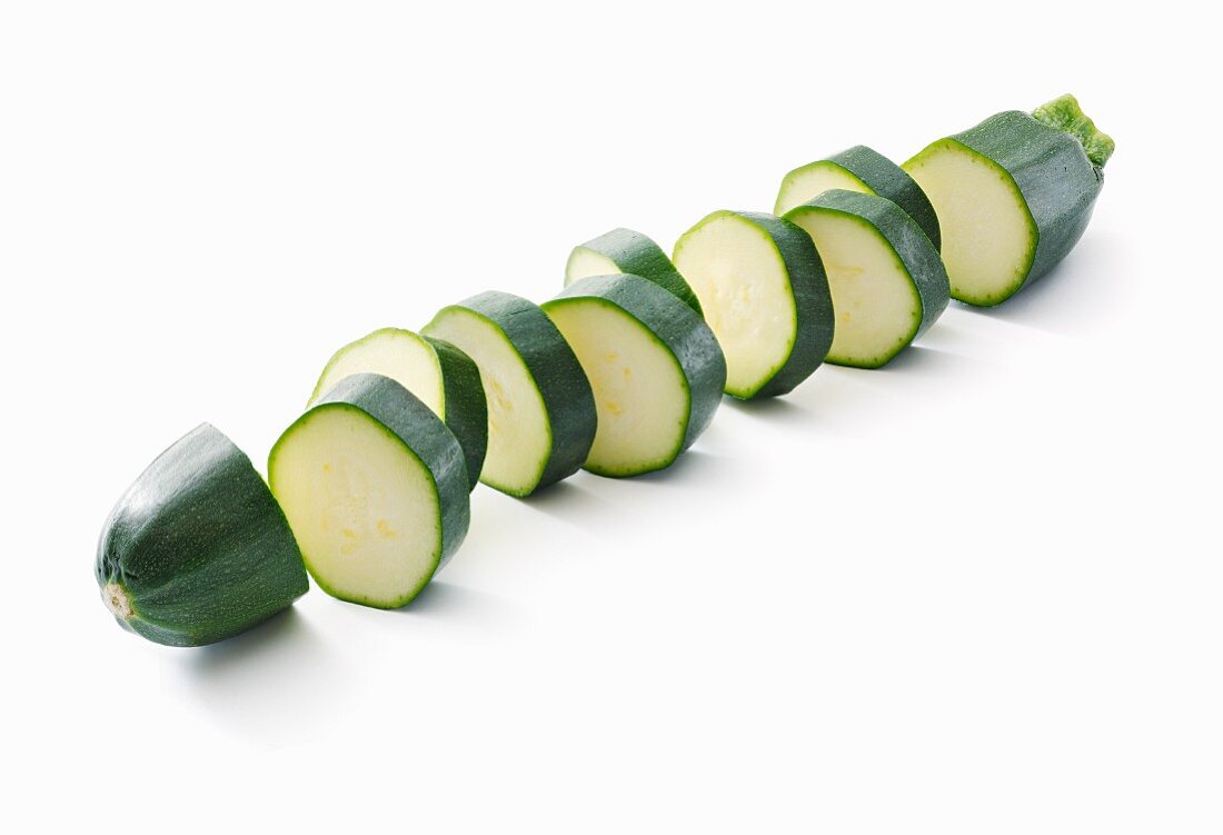 A sliced courgette