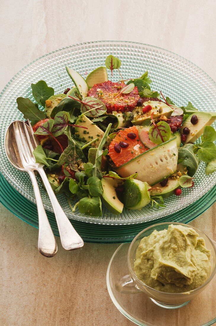 Avocado salad and guacamole