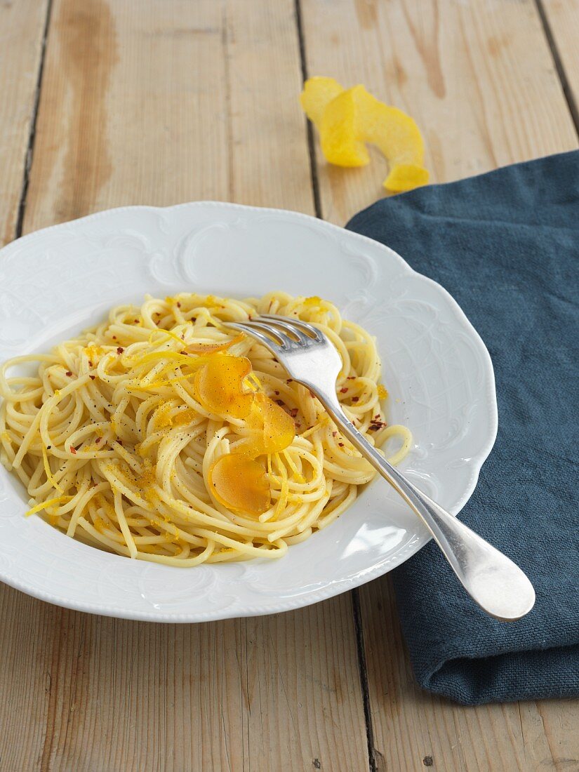 Spaghetti alla Bottarga with lemon