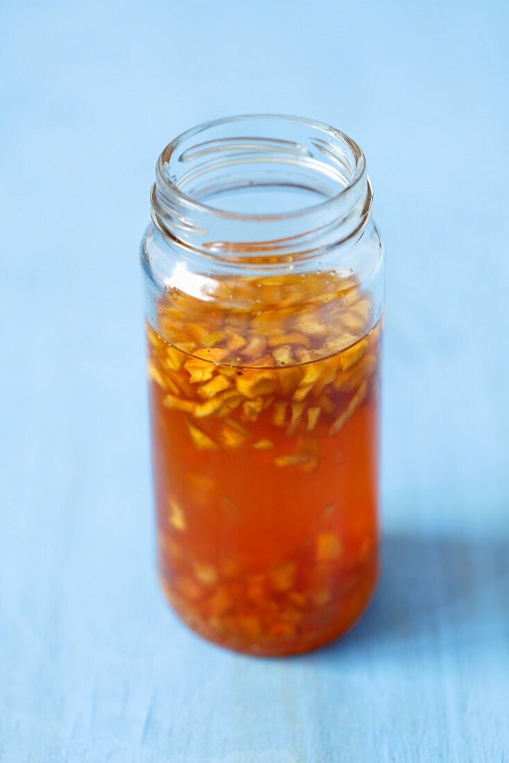 A jar of quince syrup