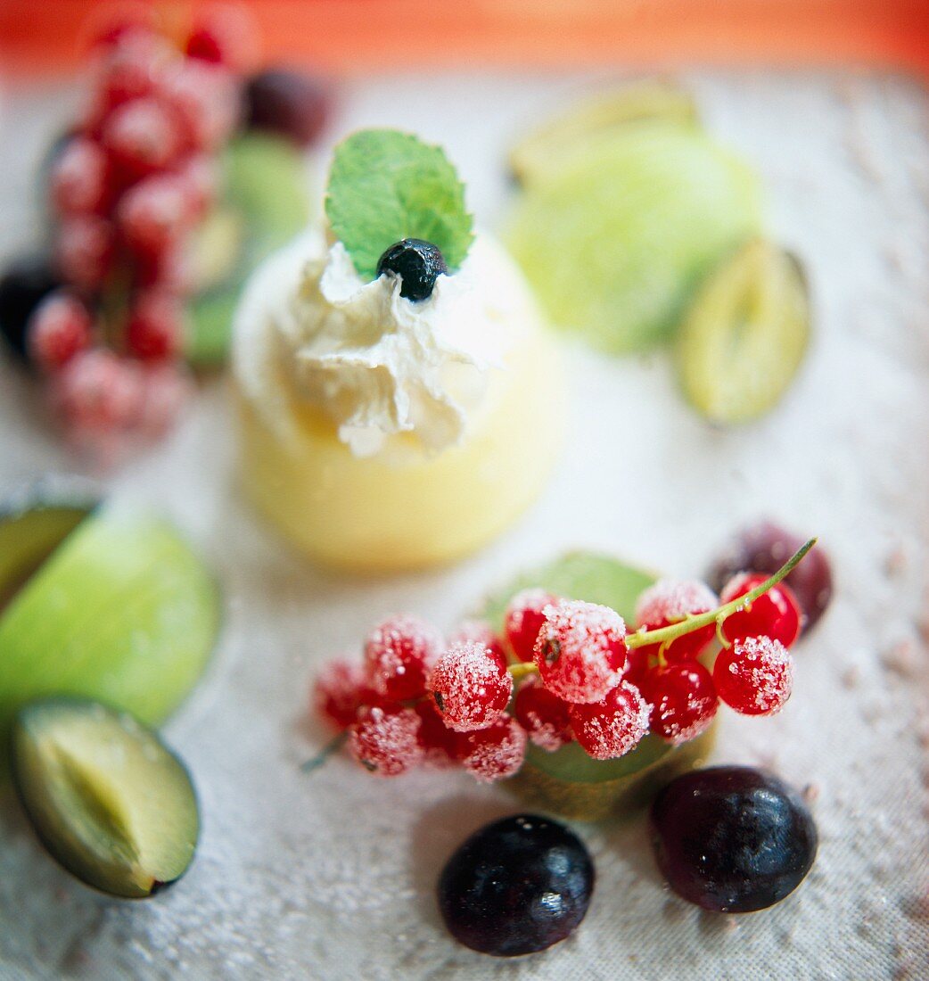 Panna cotta with summer fruits