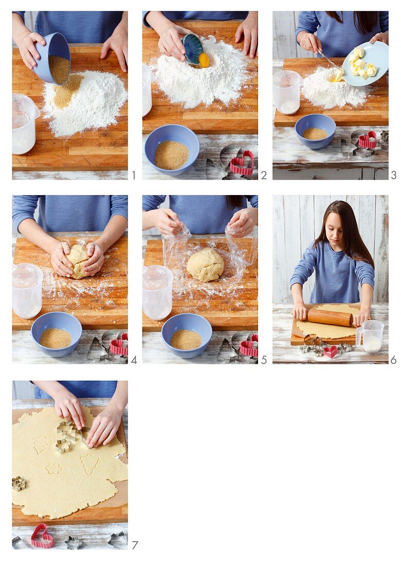 Butter biscuits being made