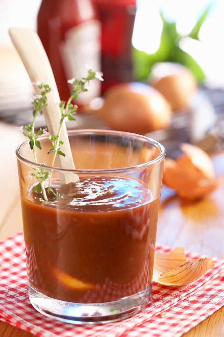 Homemade barbecue sauce with cola