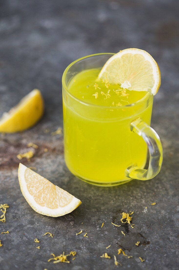 Lemon jelly kissel (kisiel) in a glass
