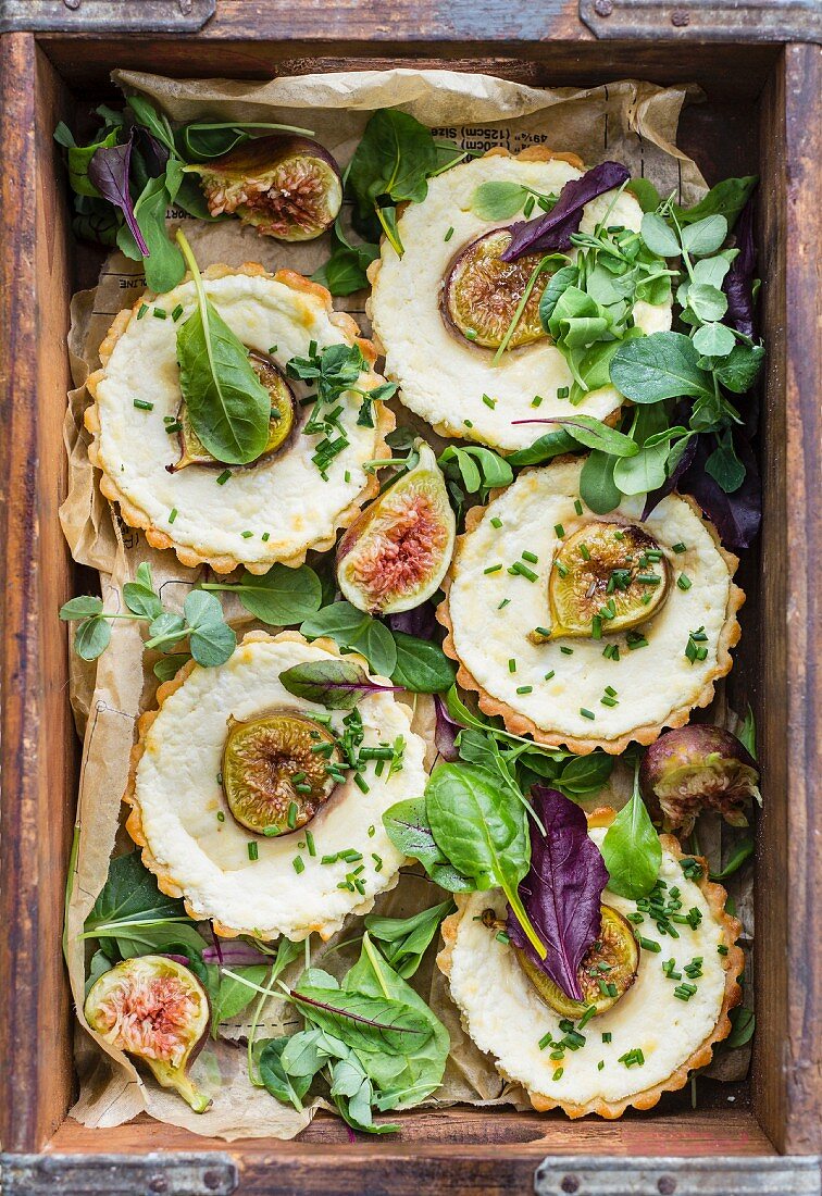 Feigentorteletts mit Ziegenkäse zum Picknick