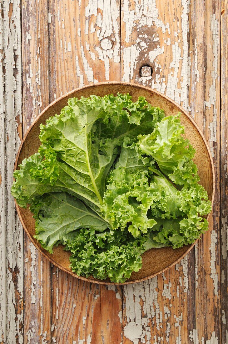 Fresh green cabbage on a plate
