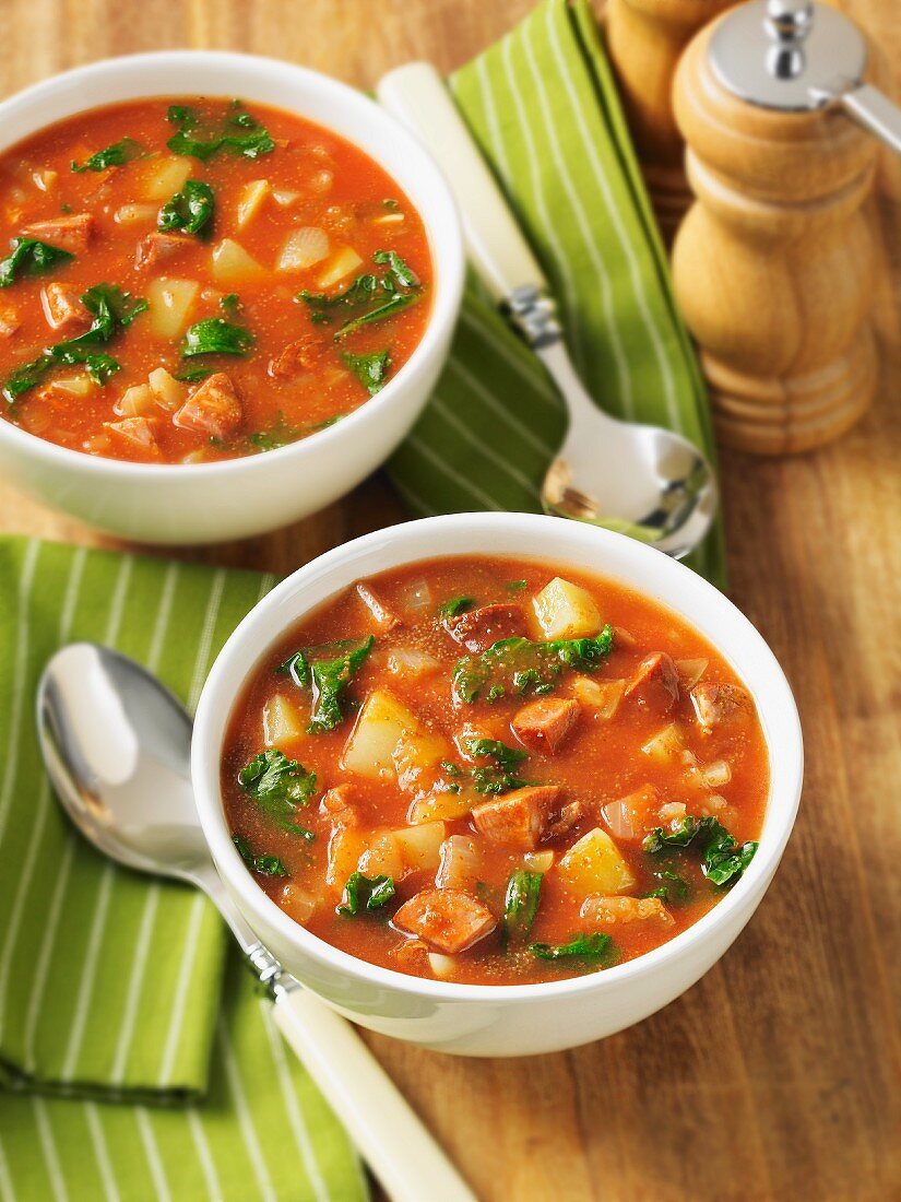 Vegetable stew with chorizo