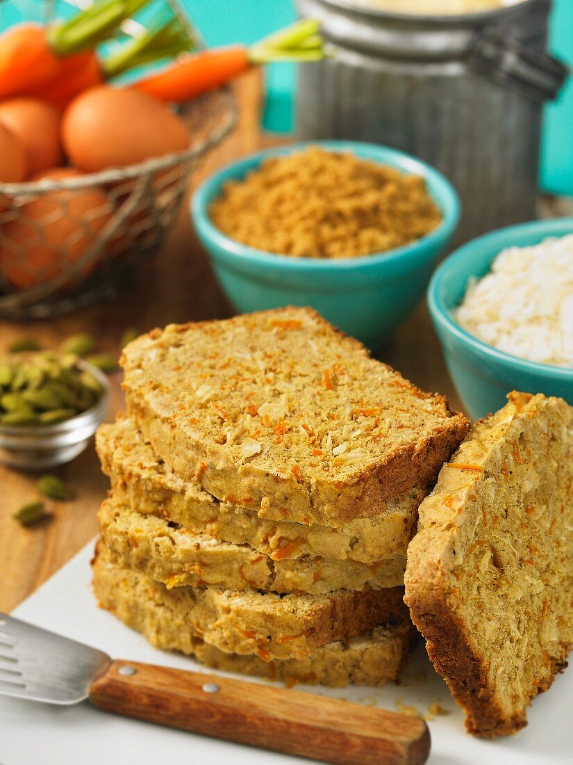 Carrot and coconut bread with cardamom