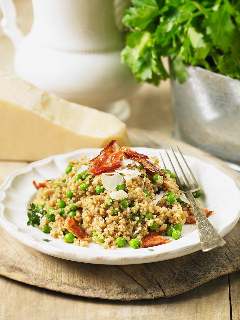 Quinoa-Risotto mit Bacon