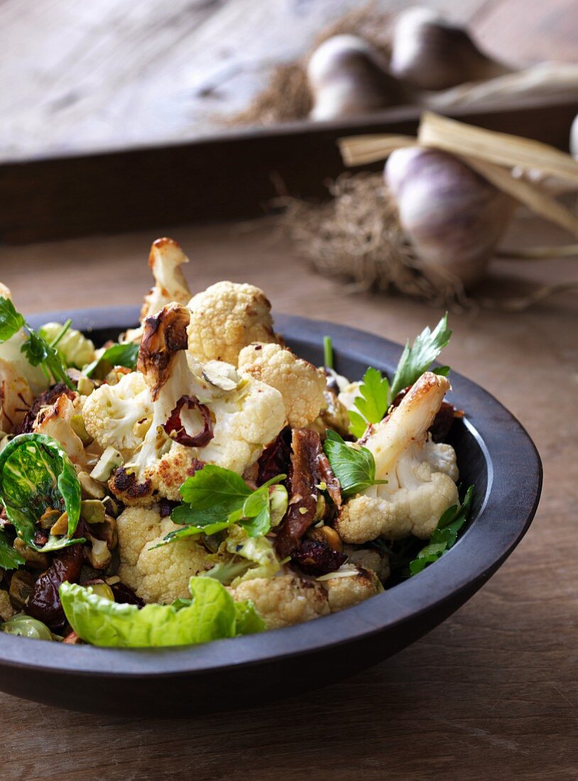 Moroccan-style cauliflower and Brussels sprouts
