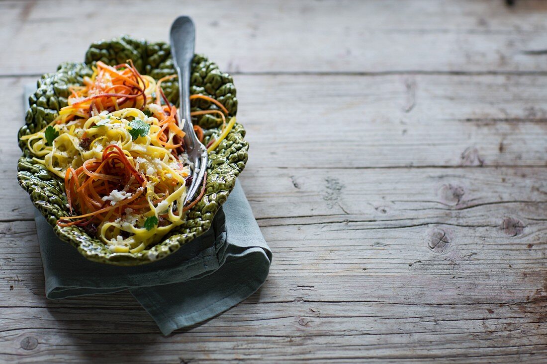 Fettuccini mit Karottenjulienne