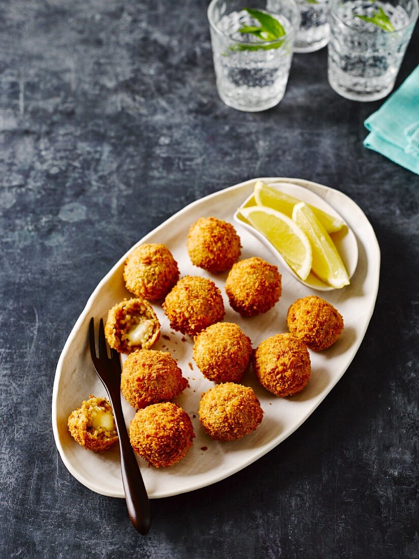 Arancini (deep-fried, stuffed rice balls, Sicily, Italy)