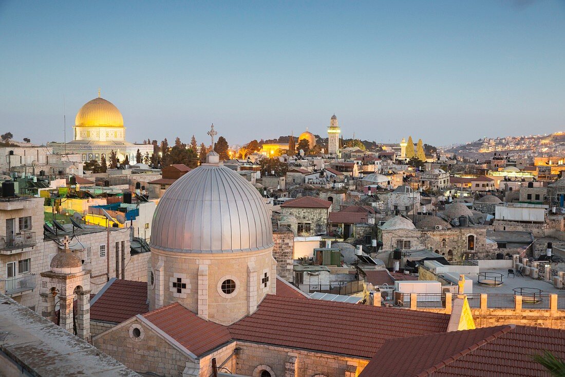 Blick über Jerusalem vom Österreichischen Hospiz, Israel