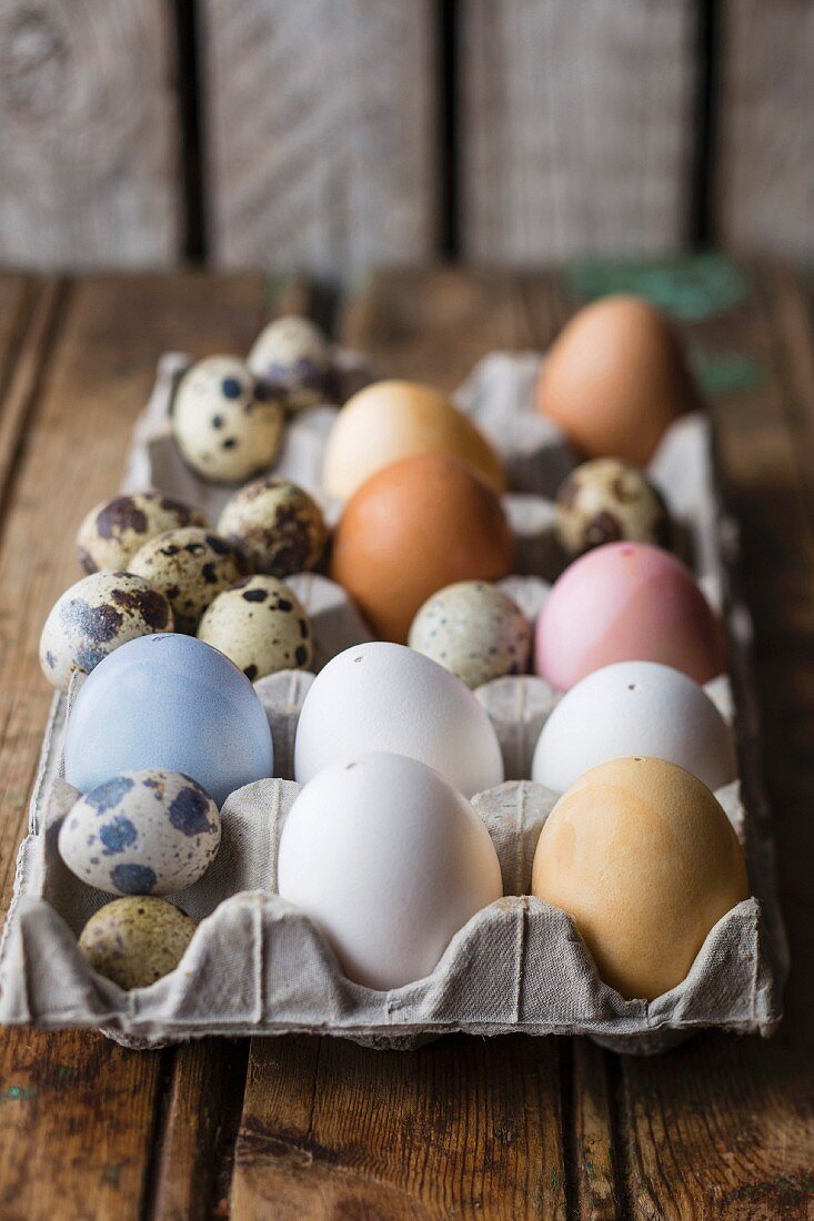 Eggs dyed using natural dyes
