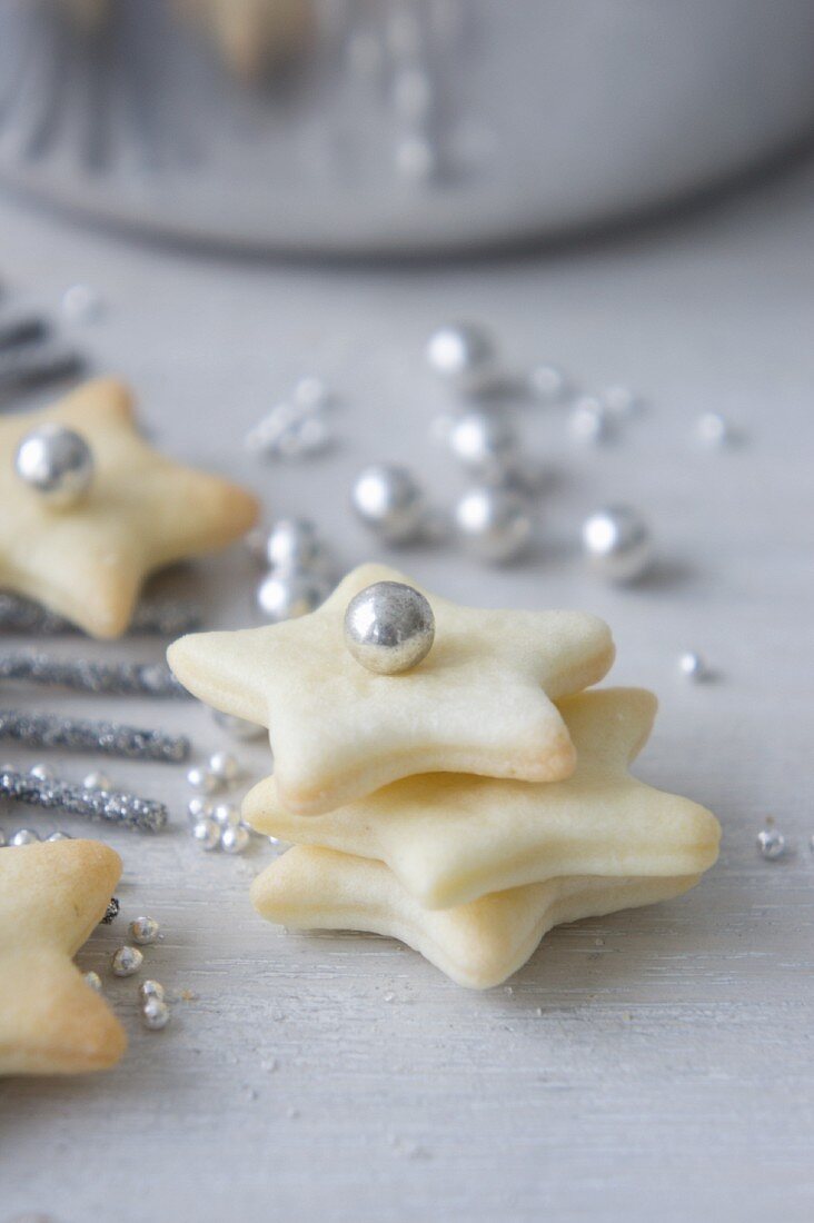 Butter biscuits with sugar beads