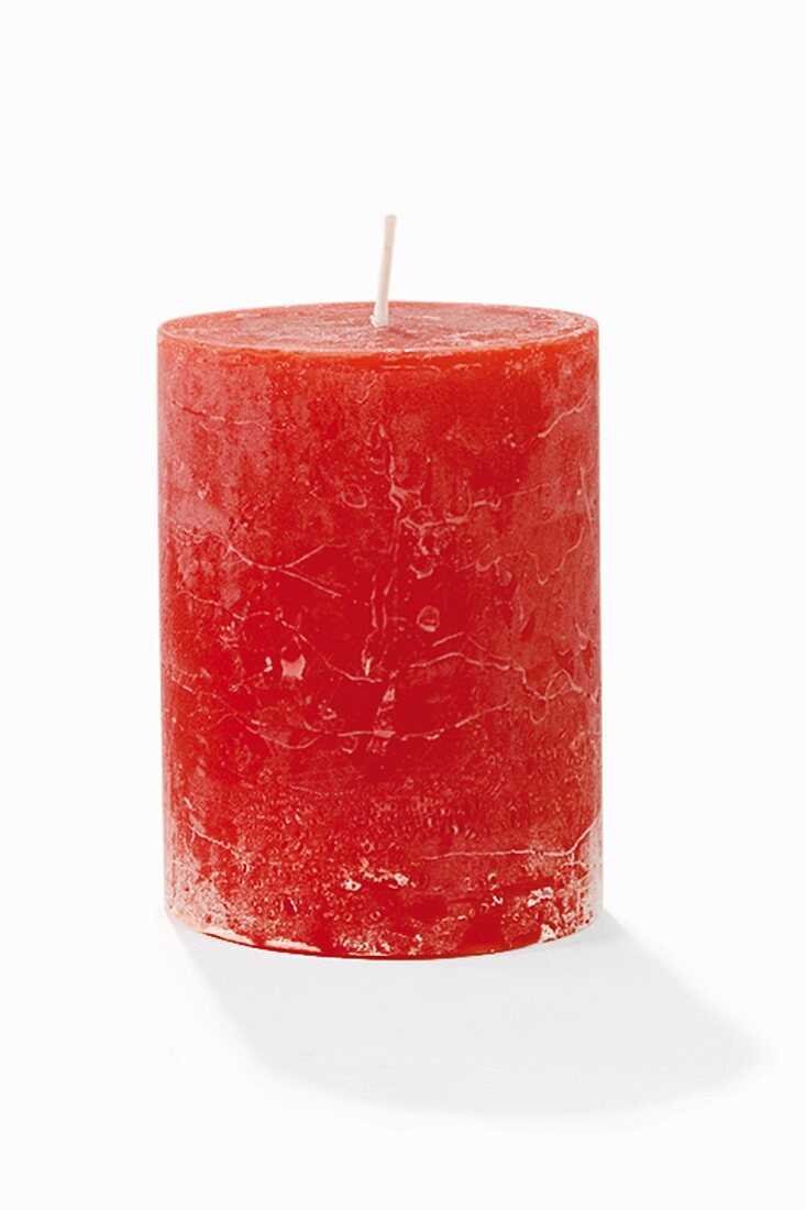 Red pillar candle
