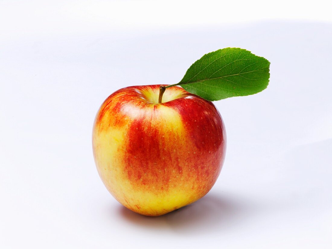 Apfel mit Blatt