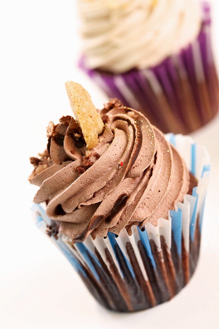 Schokoladen-Cupcakes mit Gianduiacreme