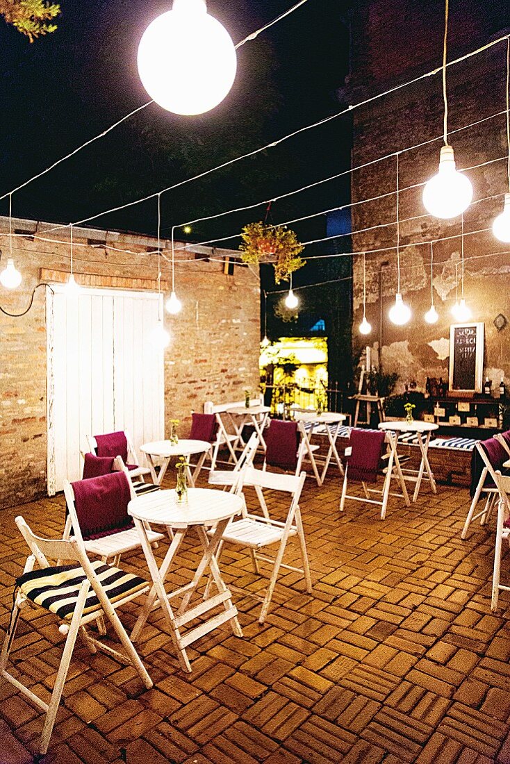 Rear courtyard of Basta café, Belgrade, Serbia