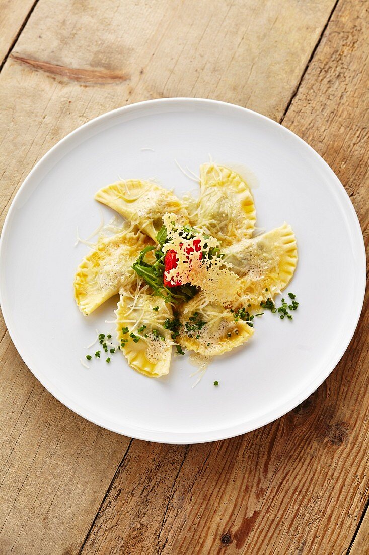 South Tyrolean ravioli with spinach and mountain cheese