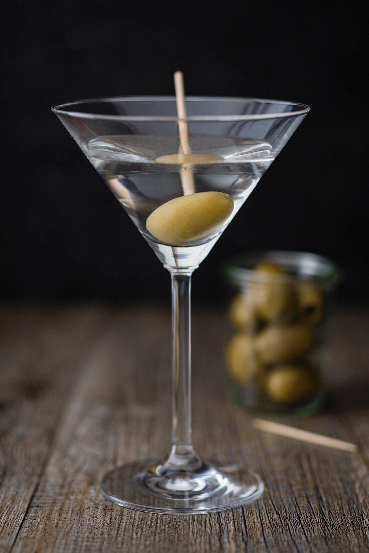 Martini with olive