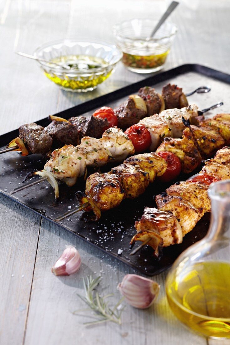 Various grilled kebabs