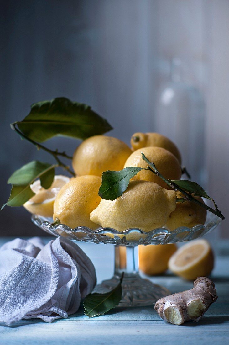 Zitronen und frischer Ingwer