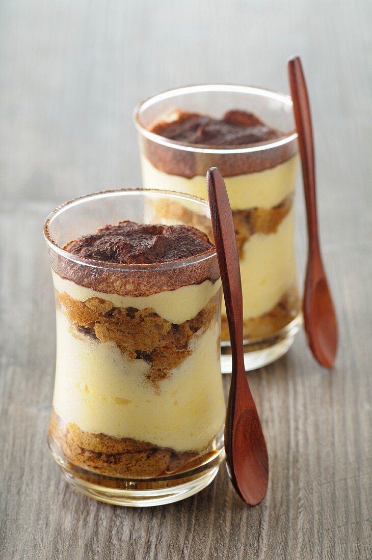 Two glasses of tiramisu