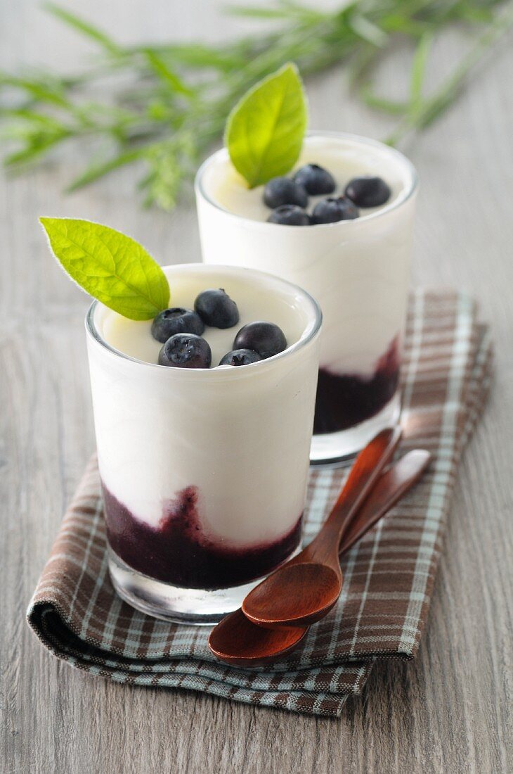 Yoghurt cream with blueberries