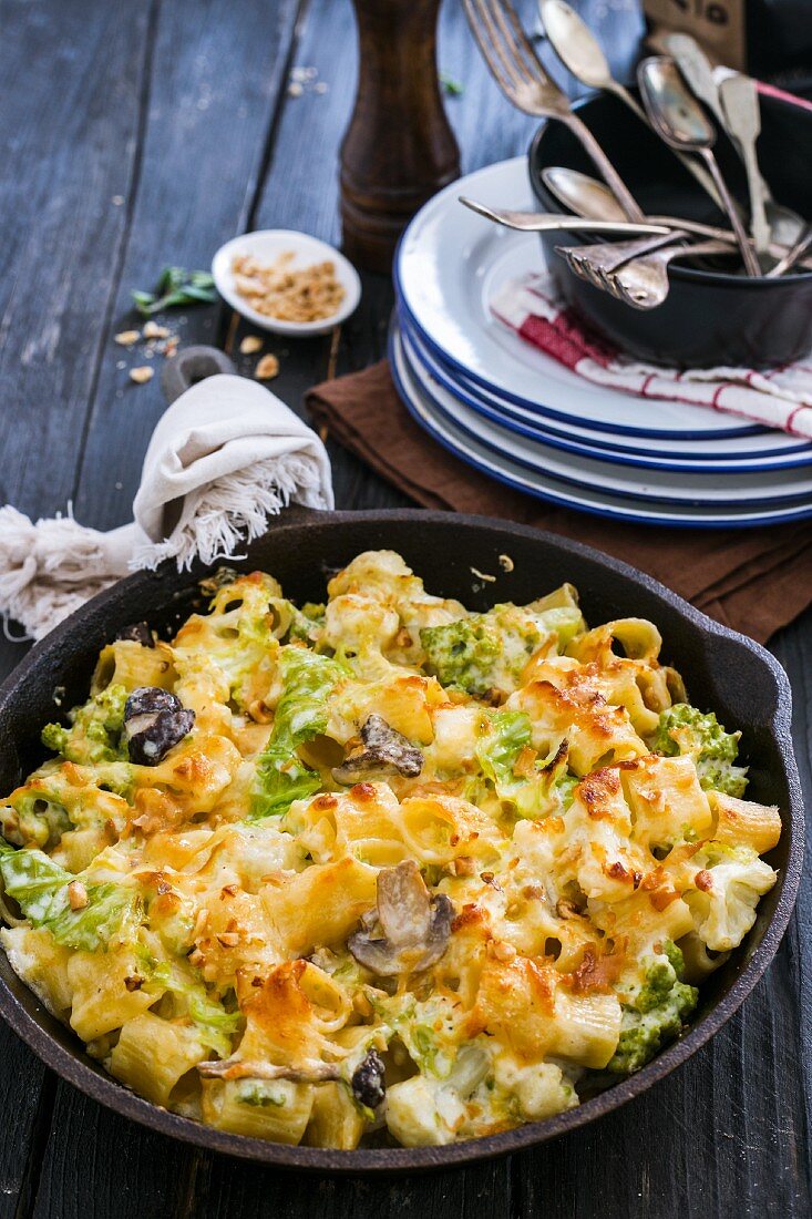 Pasta al forno with winter vegetables and béchamel sauce