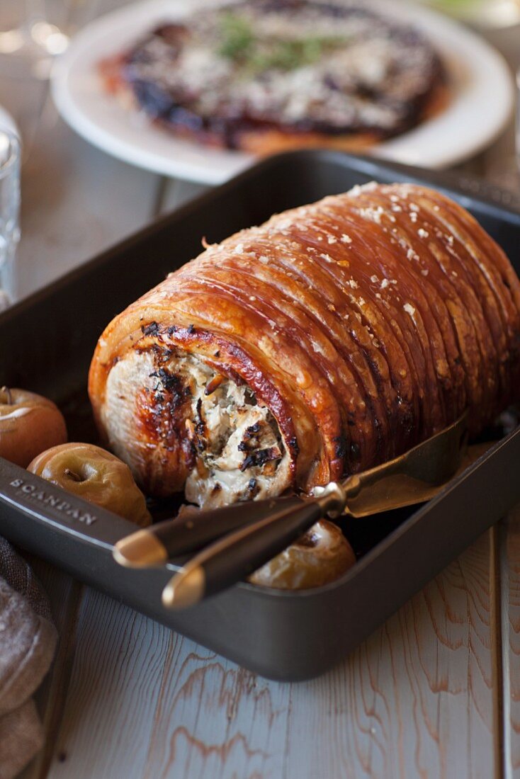 Pork roulade with apples