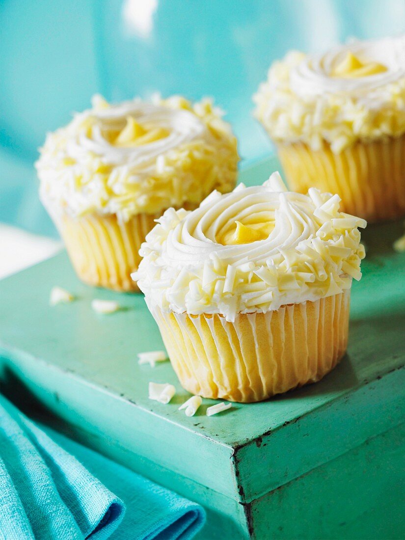 Lemon cupcakes with white chocolate