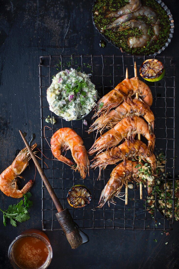 Grilled prawns with Tartare sauce