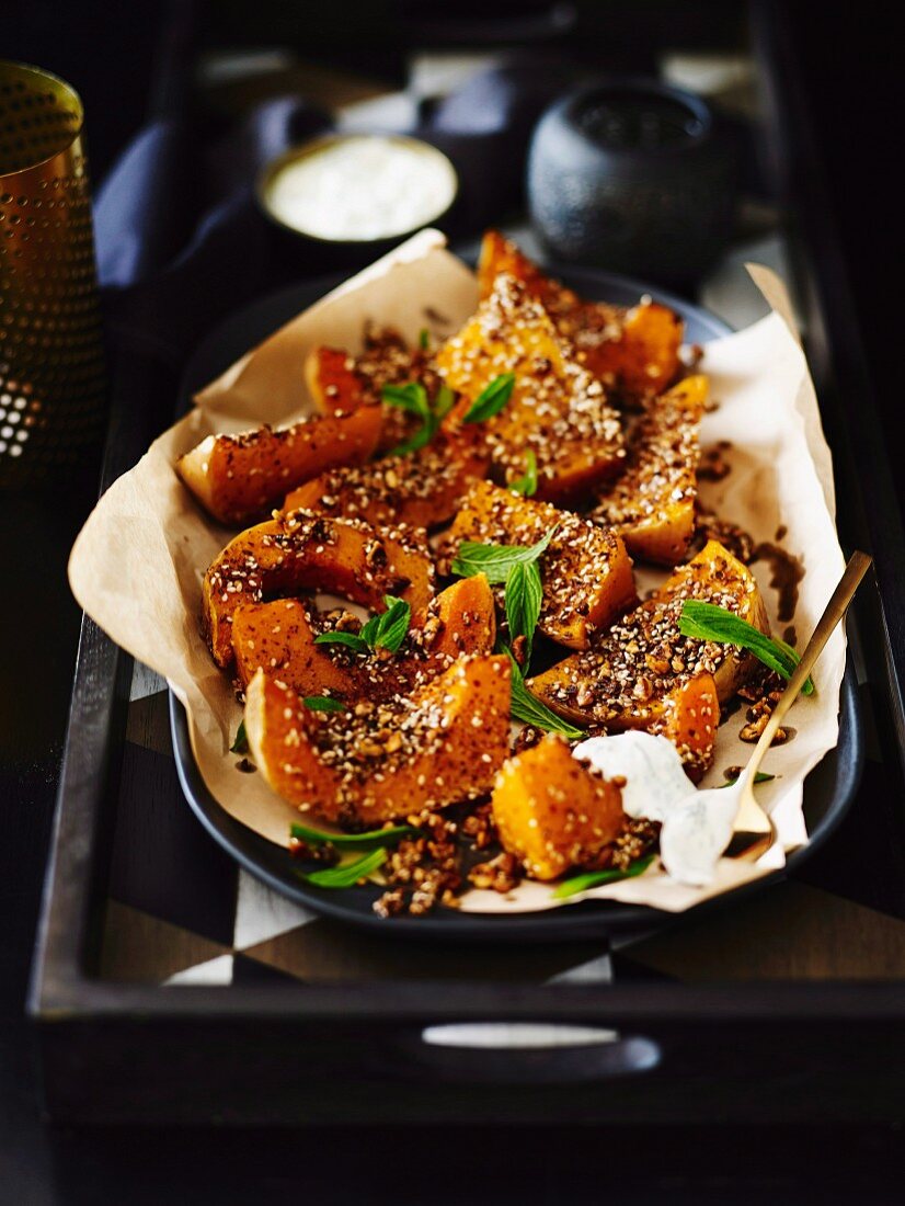 Roasted pumpkin with dukkah